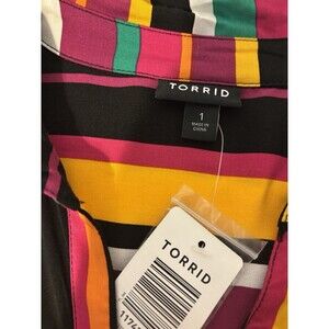 Torrid Women's Sleeveless V-Neck Colorful Maxi Dress Size 1 X Summer breeze Fall